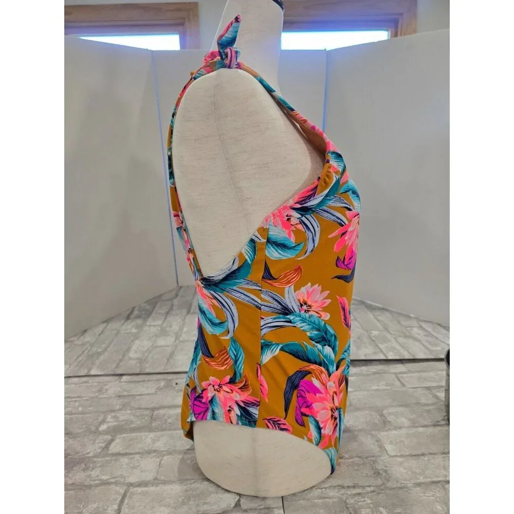 NWT Xhilaration‎ Women's Shoulder Tie Scoop Back One Piece Swimsuit XL